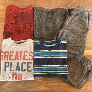 Boys Bundle Size 8 Tweed Joggers and Four Shirts. Old Navy etc.